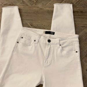 Kut high rise ankle skinny white jeans